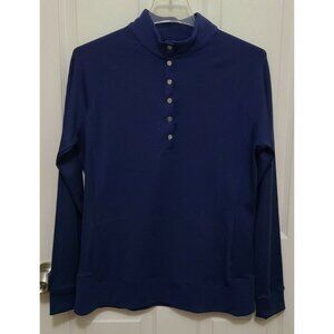 NEW EP New‎ York Women's Long Sleeve 1/4 Snap Button Performance Pullover Blue M